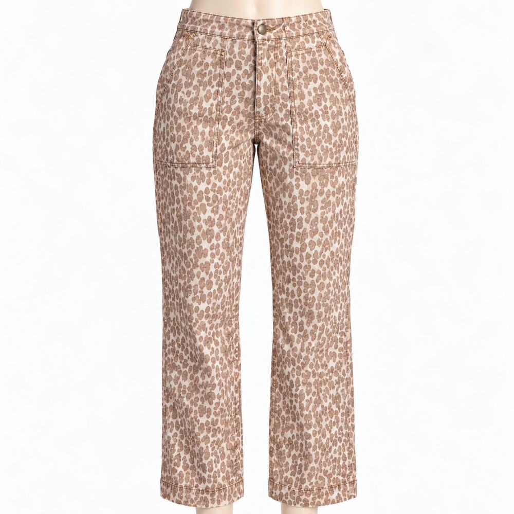 Anthropologie The Wanderer Leopard Utility Straight Pants Women's 26